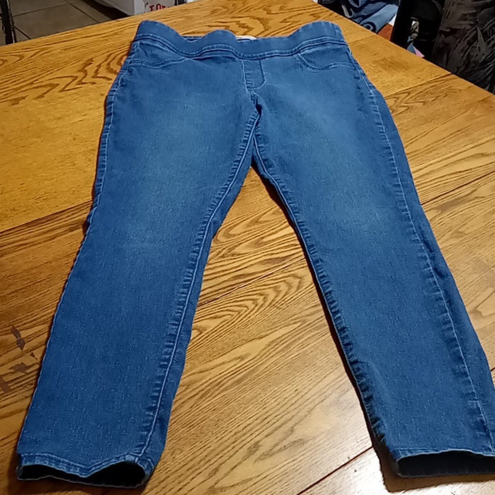 OLD NAVY Womens Jeans 12 Blue Mid Rise Super Skinny Summer Denim Used Preowned
